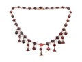 9k Gold Lovely Antique Victorian Foil Backed Garnet Fringe Choker Necklace