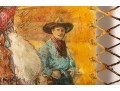 Dax Cordrau Western Oil On Leather Painting