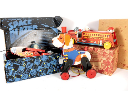 Vintage Fisher Price Space Blazer & Toy Town Toys