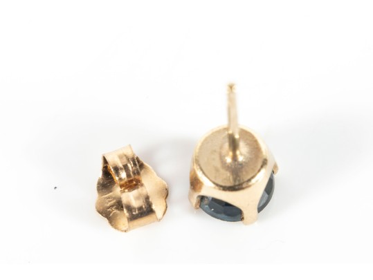 14k Yellow Gold Sapphire Stud Earrings