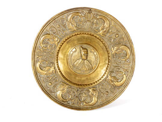 Commemorative Brass Relief Plate Honoring Antonio Grimani