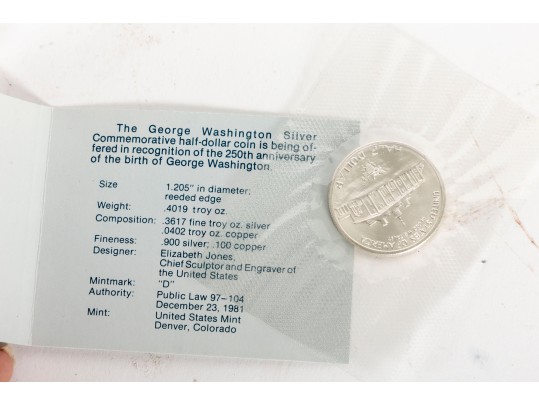 United States Mint 90% Silver Commemorative Half Dollar Coins