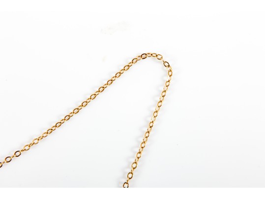 !4K Yellow Gold Necklace With Glass Beads
