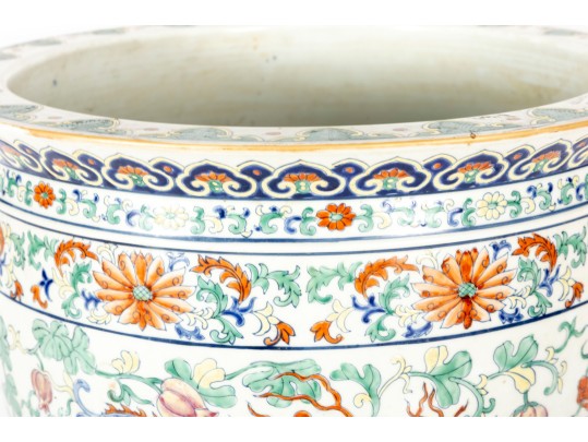 19th Century Chinese Export Rose Famille Koi Fish Planter