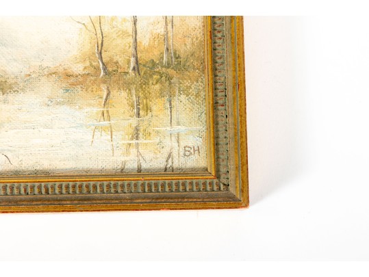 Berle Hudson (American, 20th C.) Miniature Oil On Board Painting