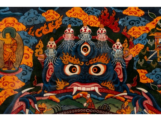 Bhavacakra Tibetan Thangka Textile Painting