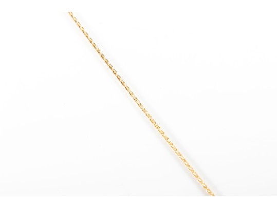 14K Yellow Gold White Zircona Pendant Necklace