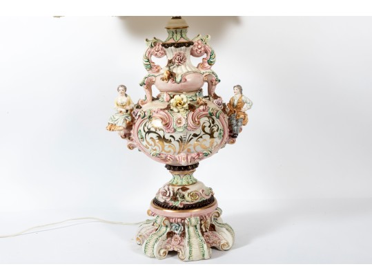 Vintage Italian Benrose Porcelain Table Lamps