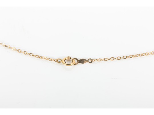 !4K Yellow Gold Necklace With Glass Beads