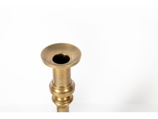 Pair Of Vintage Cast Brass Candlestick Holders