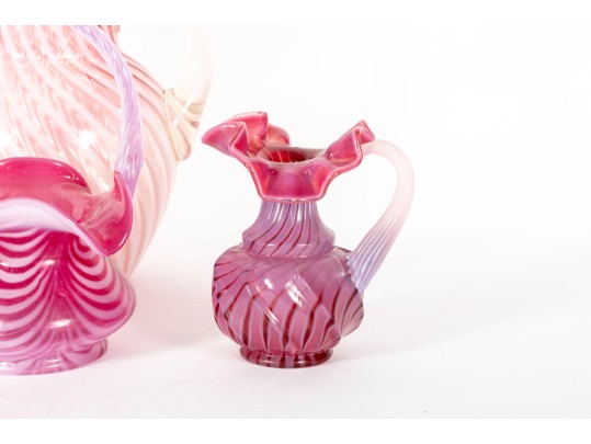 Four Cranberry Glass Items (Including Fenton)