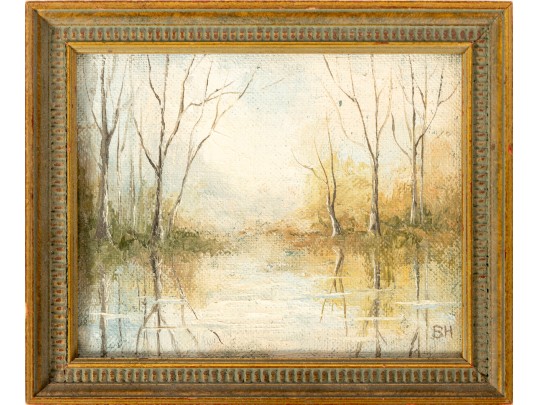 Berle Hudson (American, 20th C.) Miniature Oil On Board Painting