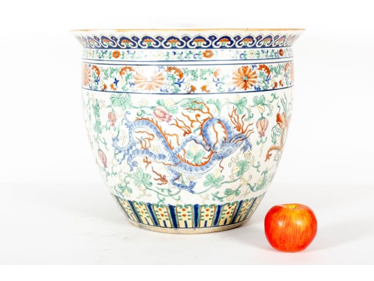 19th Century Chinese Export Rose Famille Koi Fish Planter