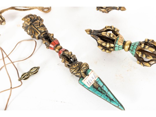 Tibetan Dorje Vajra Pestles & Phurba Dagger