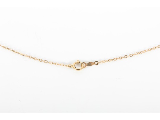 !4K Yellow Gold Necklace With Glass Beads