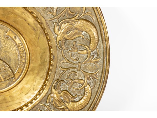 Commemorative Brass Relief Plate Honoring Antonio Grimani