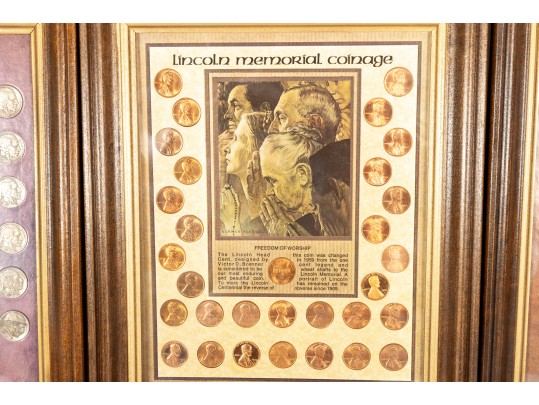 Three Vintage Framed Coinage Displays 