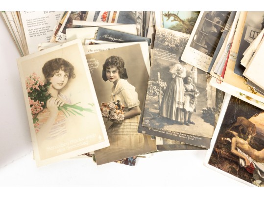 Assortment Of Antique Written Postcards 
