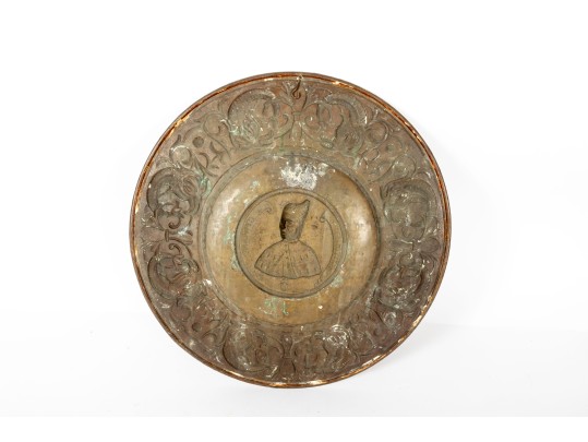 Commemorative Brass Relief Plate Honoring Antonio Grimani