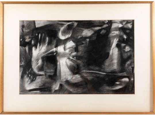 Abstract Monochrome Framed Ink Print 