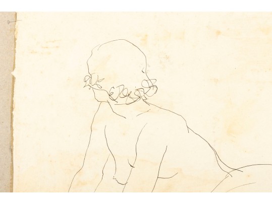 William Shock (American, 1913 - 1976) Nude Sketch Art 