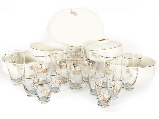Hall China Rx Pharmacy Ceramic Dinnerware & Barware Set