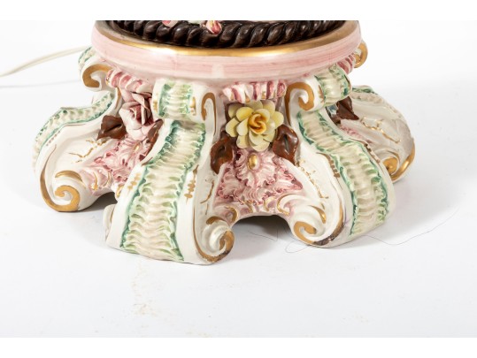 Vintage Italian Benrose Porcelain Table Lamps
