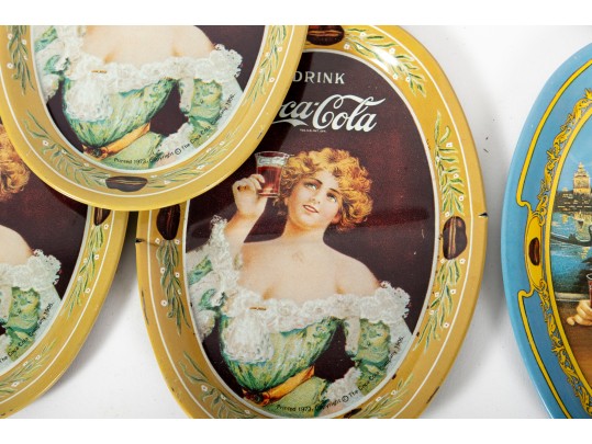 1973 CocaCola Reproduction Advertising Tin Trays