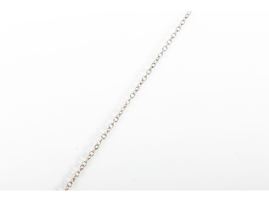 Antique 9K White Gold Uranium Glass Pendant Necklace