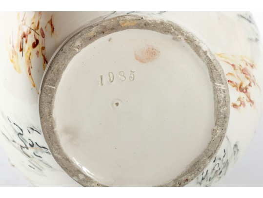 Vintage Capodimonte Style Floral Slip Vase