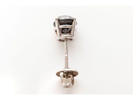10k White Gold Black Diamond Stud Earrings