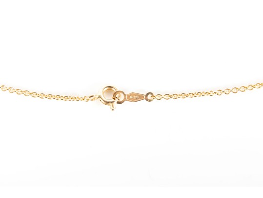 14k Yellow Gold Watermelon Tourmaline Pendant Necklace