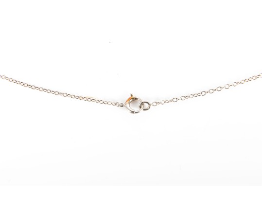 Antique 9K White Gold Uranium Glass Pendant Necklace