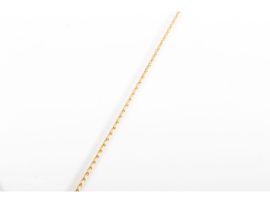 14K Yellow Gold White Zircona Pendant Necklace