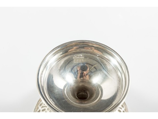 Pair Of Sterling Silver & Glass Dessert Cups