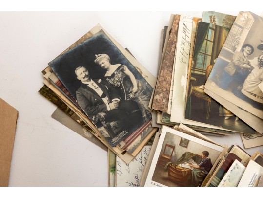 Assortment Of Antique Written Postcards 