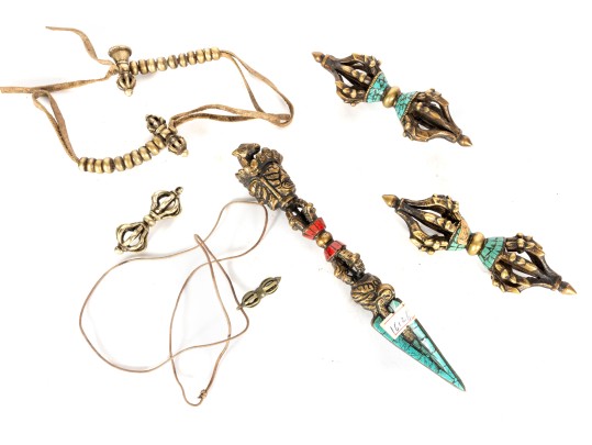 Tibetan Dorje Vajra Pestles & Phurba Dagger