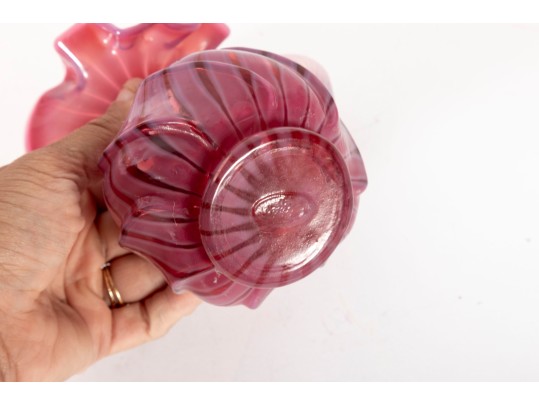 Four Cranberry Glass Items (Including Fenton)