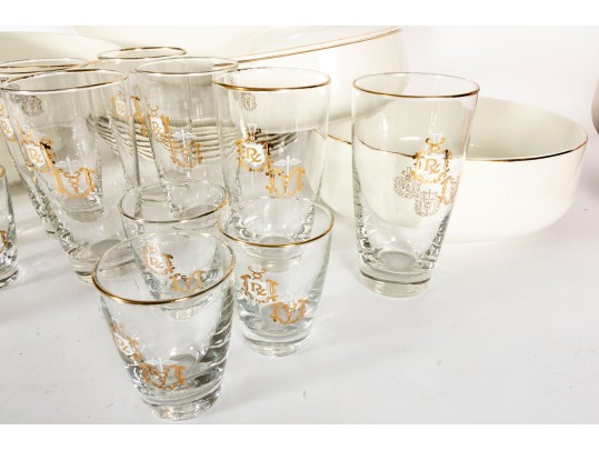 Hall China Rx Pharmacy Ceramic Dinnerware & Barware Set