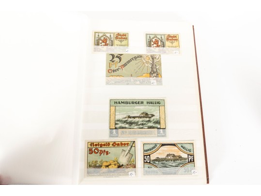 Book Of Vintage German Notgeld Bank Notes