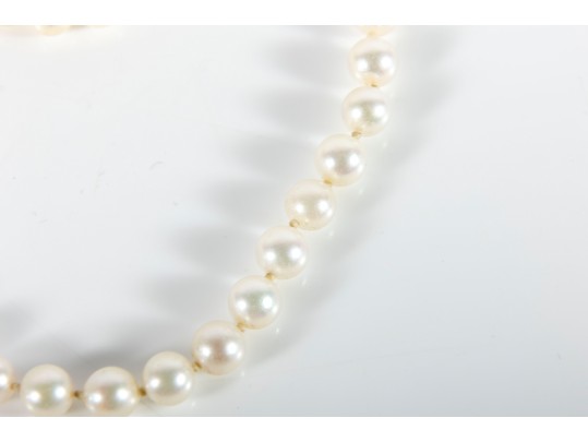 Knotted Culture Pearl Necklaces With 14k Gold Clasps