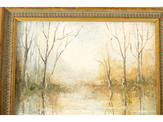 Berle Hudson (American, 20th C.) Miniature Oil On Board Painting