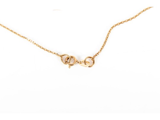 14k Yellow Gold Dainty Glass Evil Eye Pendant Necklace