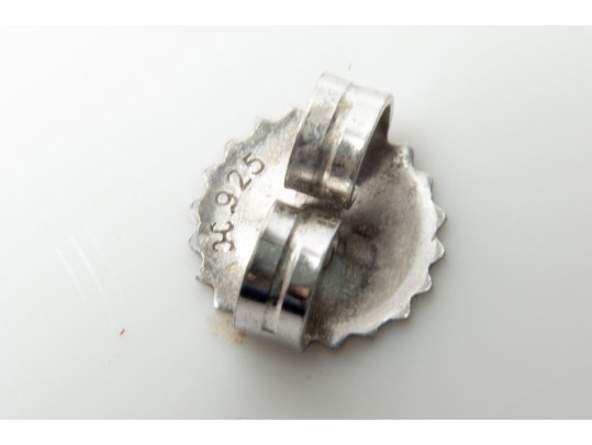 Sterling Silver Cultured Button Pearl Stud Earrings