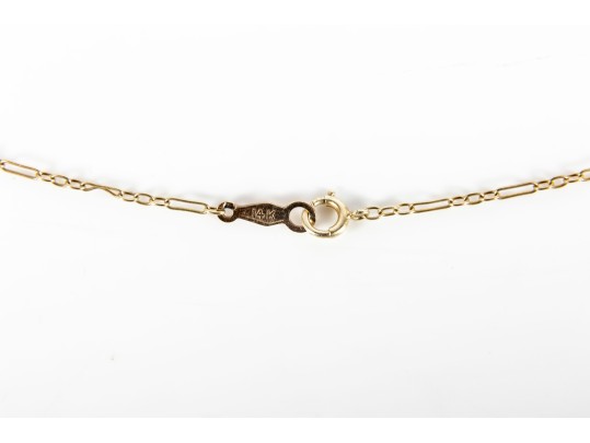 14k Yellow Gold Tanzanite And Diamond Pendant Necklace