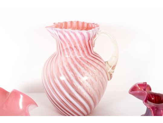 Four Cranberry Glass Items (Including Fenton)