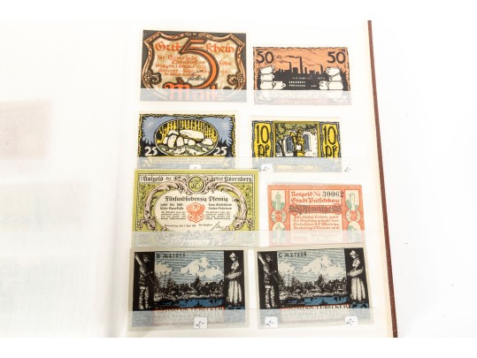 Book Of Vintage German Notgeld Bank Notes
