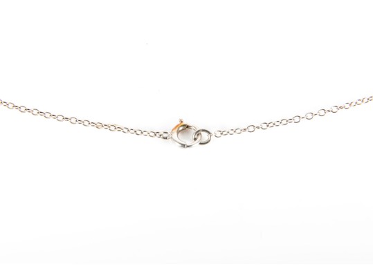 Antique 9K White Gold Uranium Glass Pendant Necklace