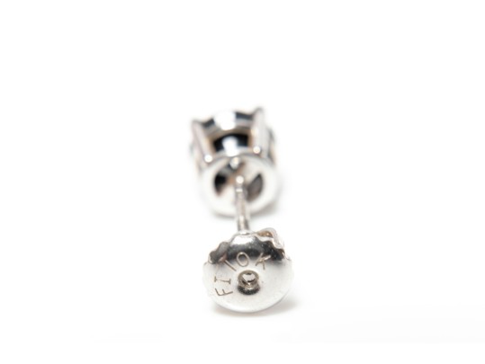 10k White Gold Black Diamond Stud Earrings