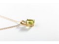 14K Yellow Gold Vibrant Peridot Pendant Necklace